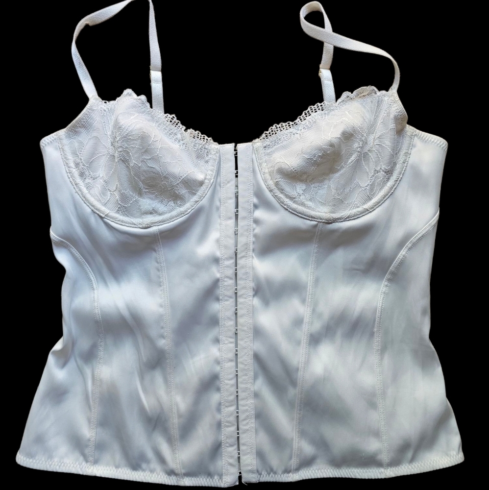 Meshki Intimates Floral White Lace Bustier Top‎ Corsette Size M